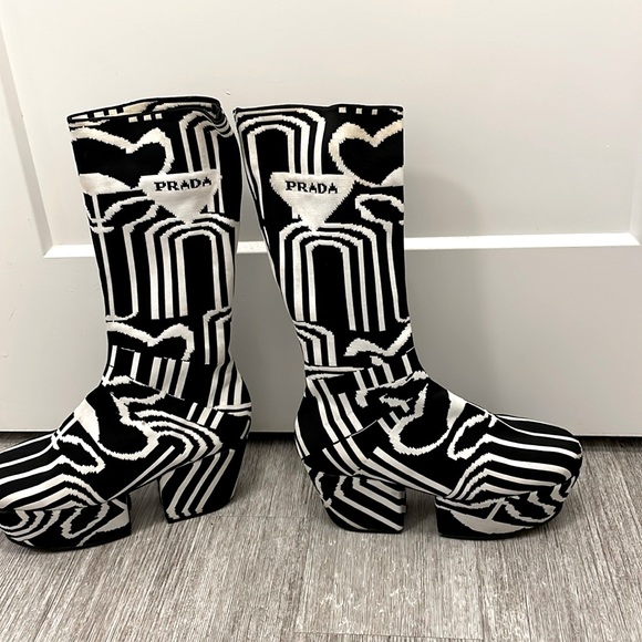 Prada Jacquard knit platform boot - Picture 1 of 3